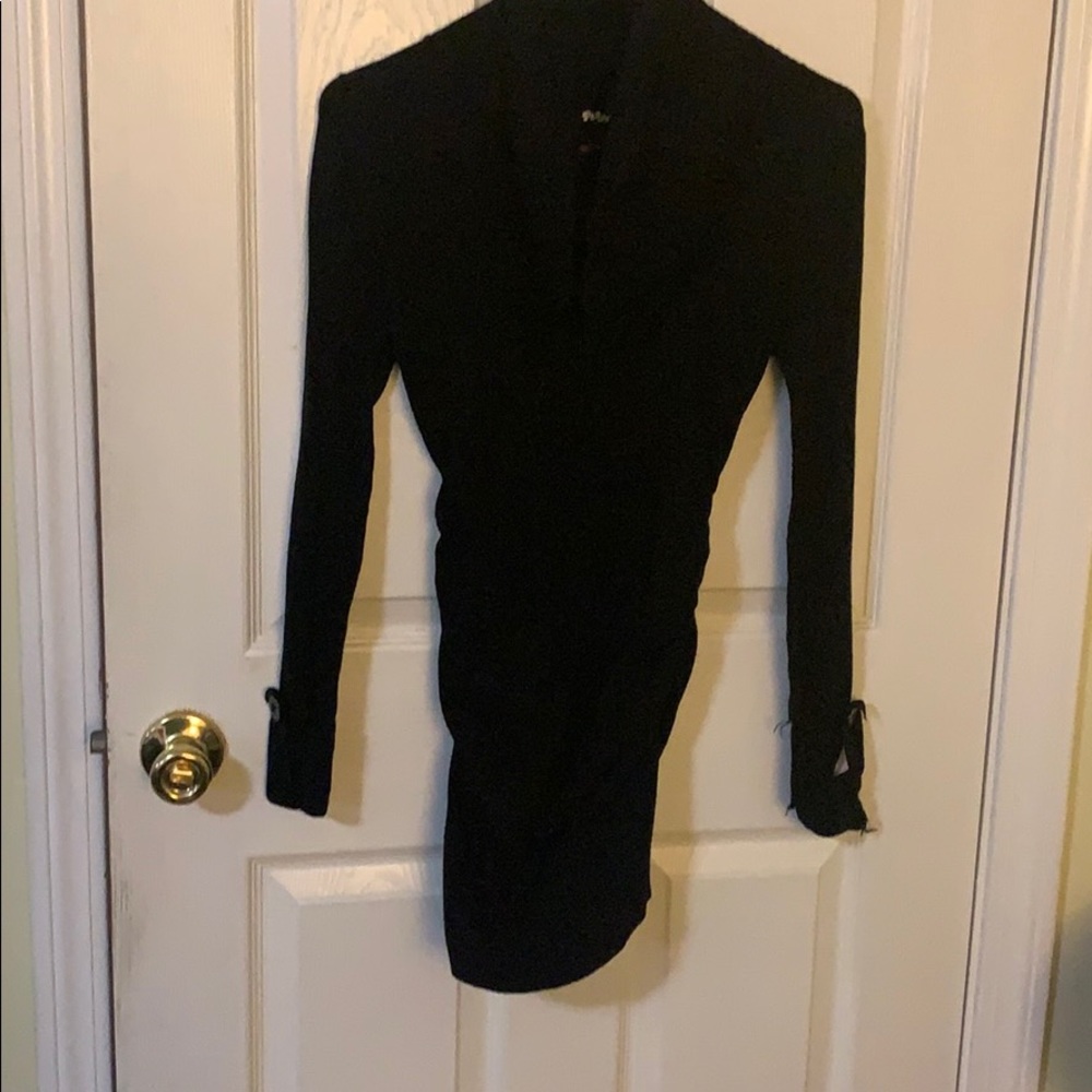 Midi black sweater dress